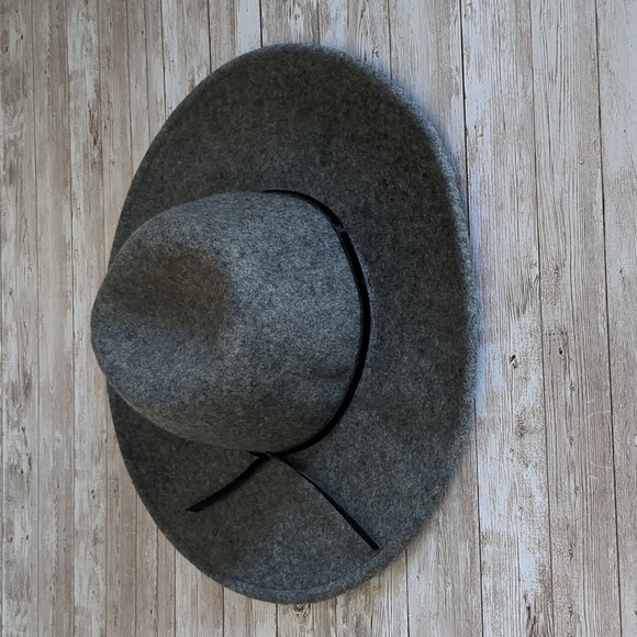 Free People Wool Wide Brim Fedora Hat Black Trim OS - Picture 5 of 14